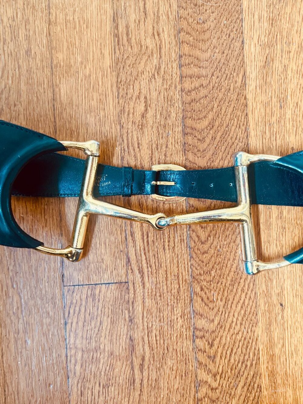 Vintage 1970s Gucci Equestrian Belt – Black Leather with Gold Horsebit